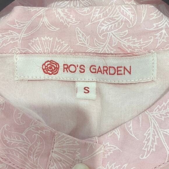 RO'S GARDEN DRESS S PINK PETAL FLIRTY FLORAL COTTON MIDI TIERED BOHO TUCKERNUCK - Picture 3 of 14